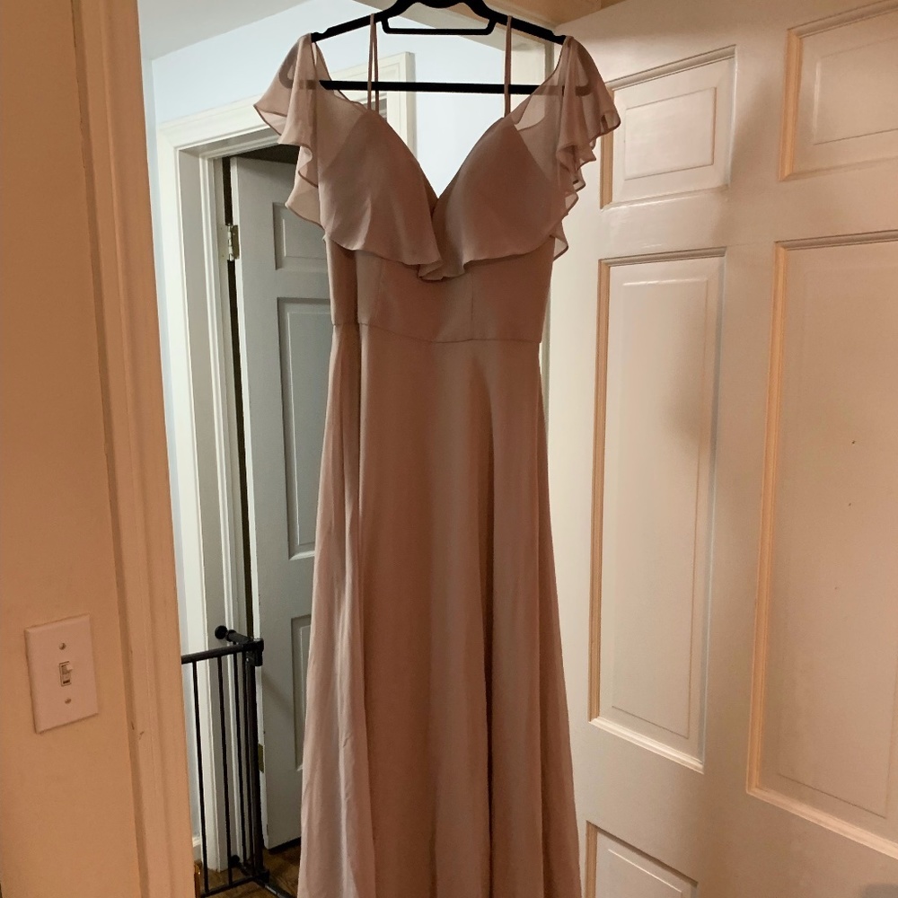 MoriLee Bridesmaid Off the Shoulder Ruffle Gown